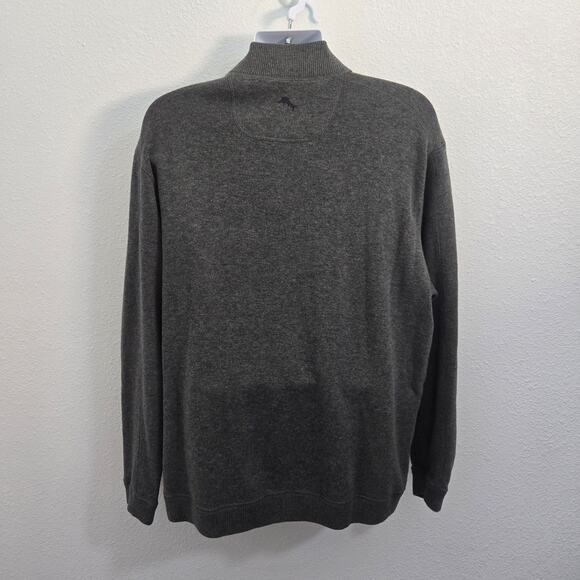 Tommy Bahama Men's Size XL Reversible 1/4 Zip Pullover Sweater Gray/ Purple - Picture 3 of 6